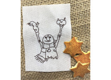 Stickdatei - Schneemann Alphabet Buchstabe V